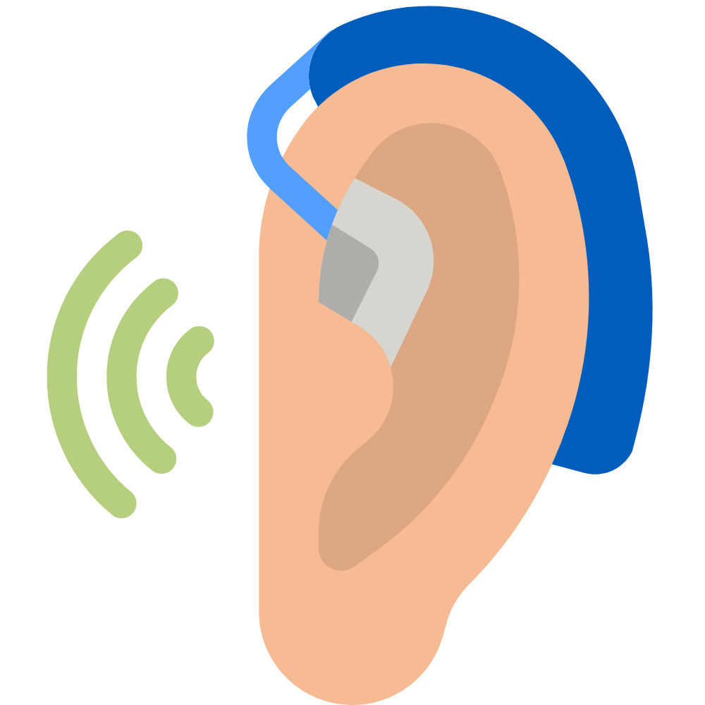 Icon of a hearing aid device.